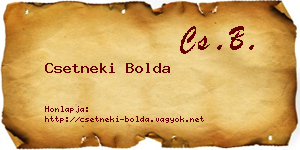 Csetneki Bolda névjegykártya